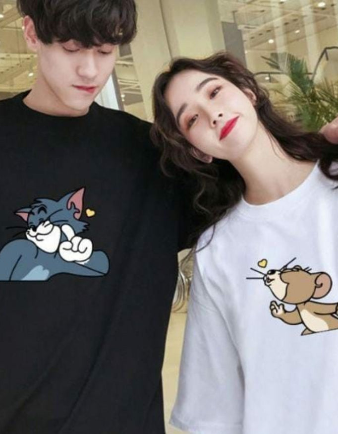 Tom & Jerrry Couple Oversized Couple T-Shirt