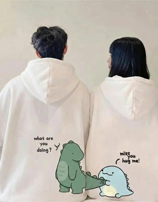 Cute Dino Hoodie Combo For Couples