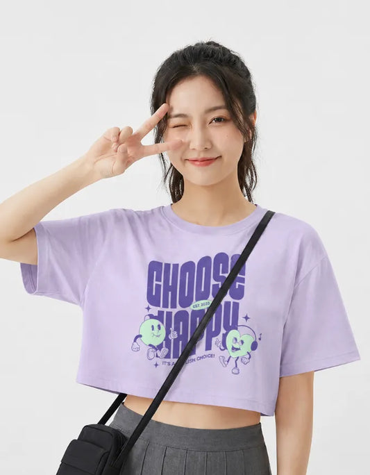 Choose Happy Crop Top