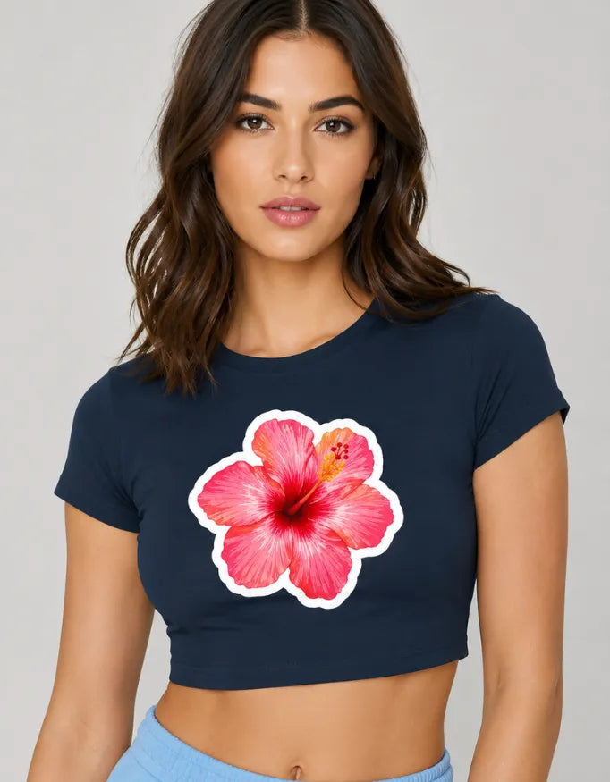 Red Flower Crop Top