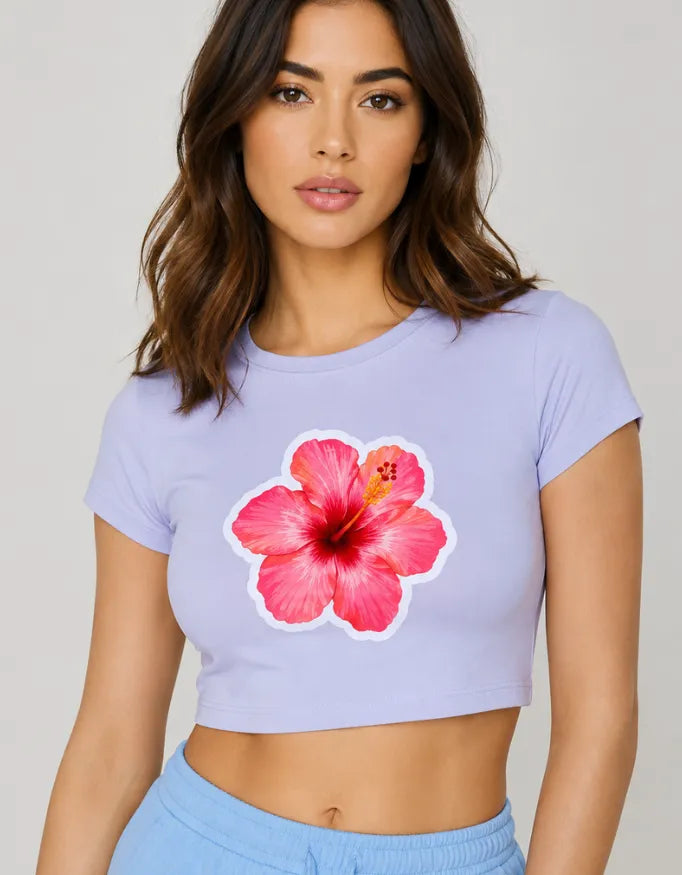 Red Flower Crop Top