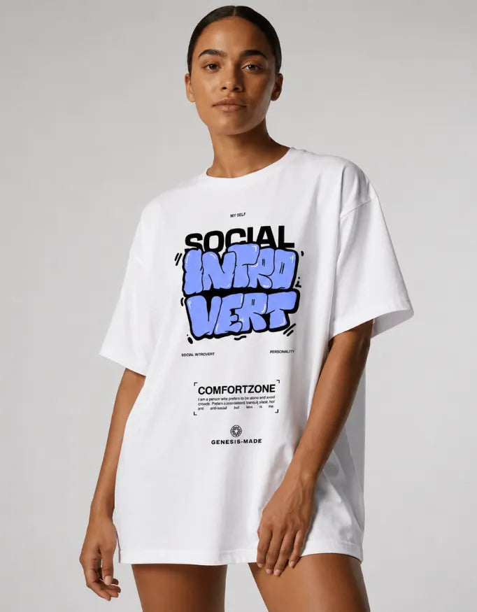 Social Introvert Oversized Tee