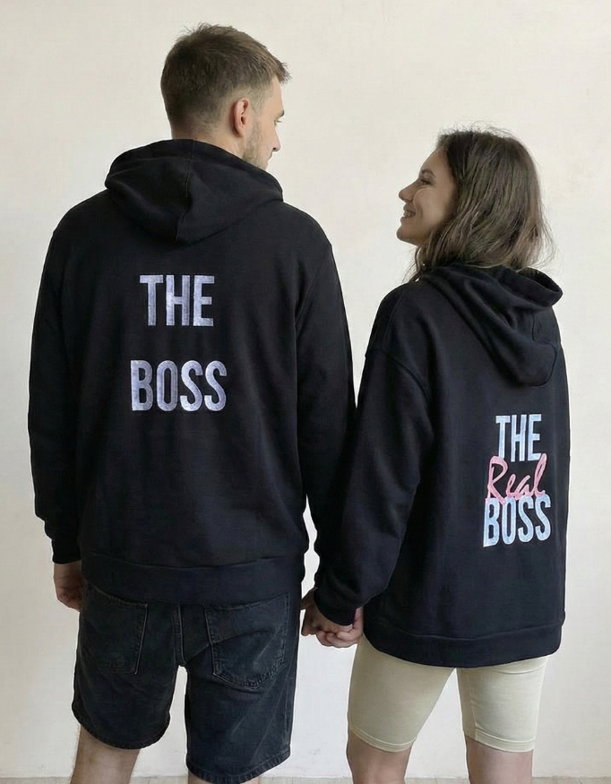 The Boss & Real Boss Couple Hoodie Combo